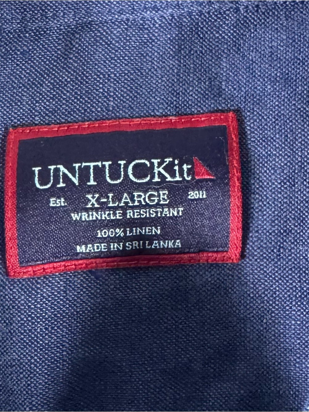 UNTUCKit Short-Sleeve Button Down Linen Shirt in Indigo Blue - Picture 2 of 8